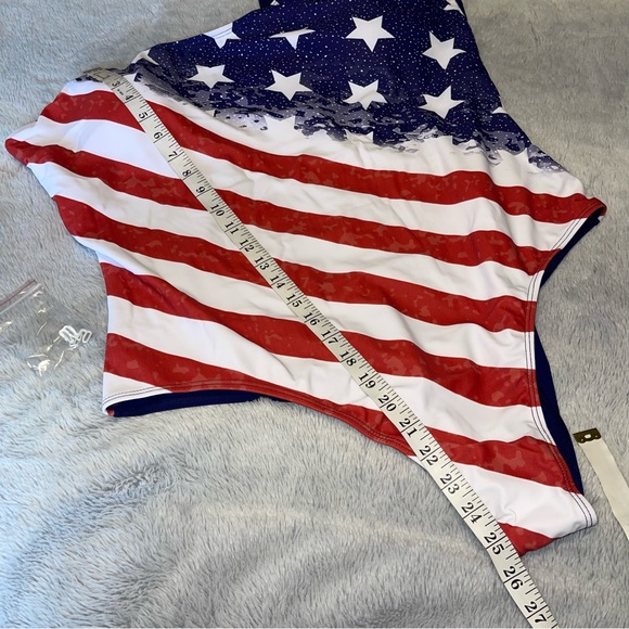 Lecapo Flag One Shoulder SwimSuit. New. size 4x (16/18)size 5x (18/20) - Picture 4 of 6